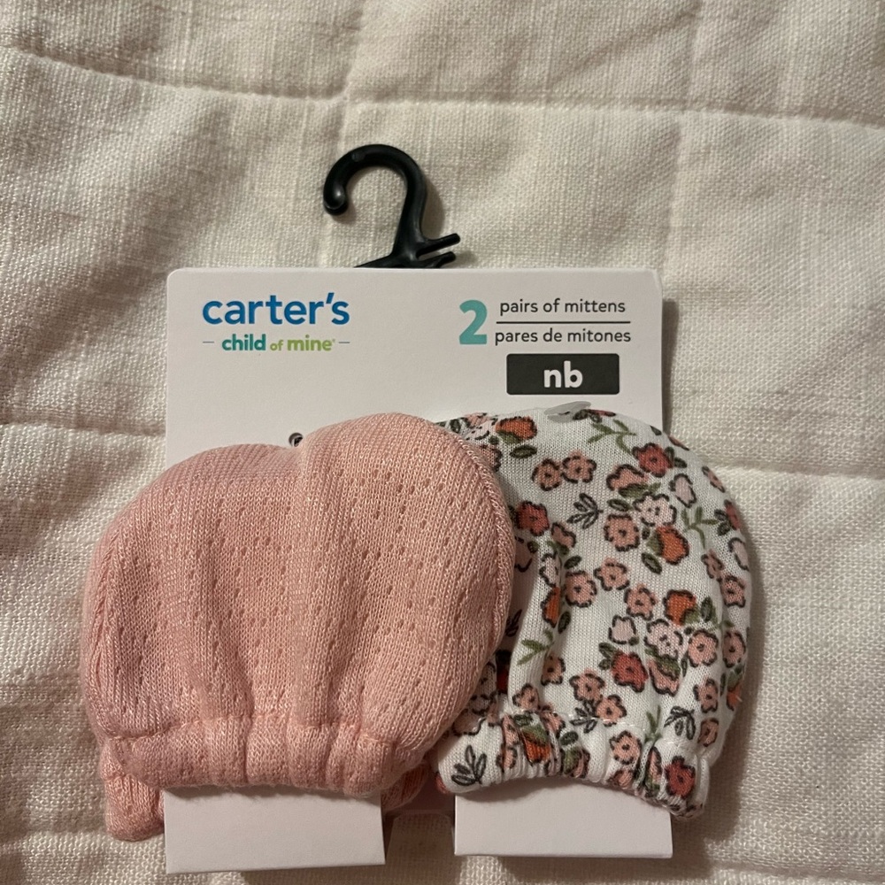 Carter's Baby Mittens Set - Blush Pink & Floral
